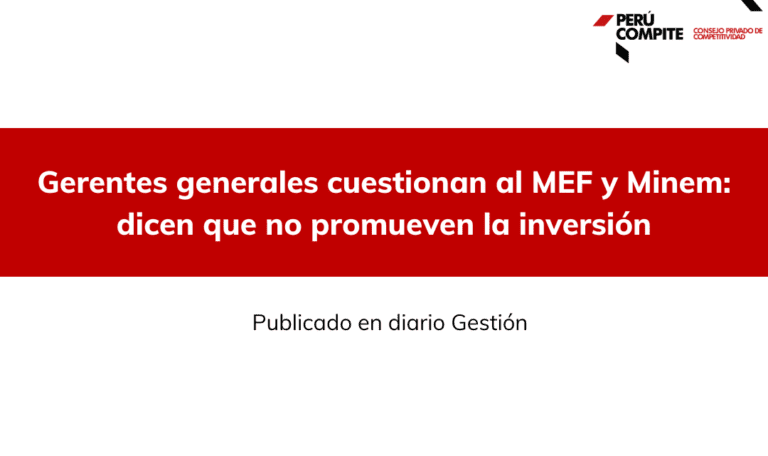 Gerentes generales cuestionan al MEF y Minem: dicen que no promueven la ...
